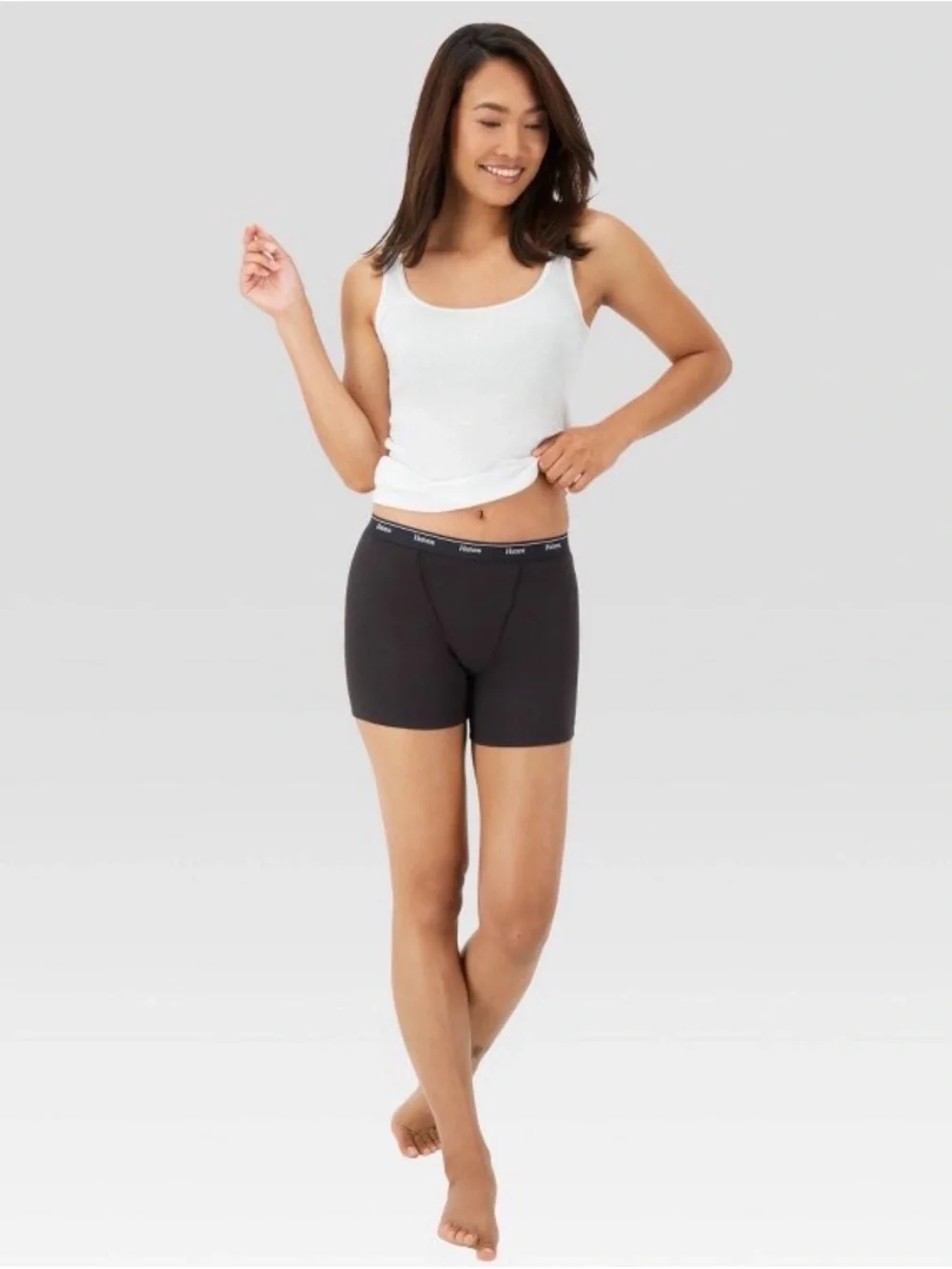 Hanes Originals Women's 4pk Underwear Boxer Brief Stretch-Cotton M